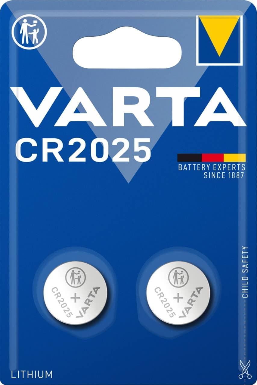 Varta Pilha de botão de lítio de 3 V Electronics CR2025, pilhas de botão numa bolha original de 2 unidades