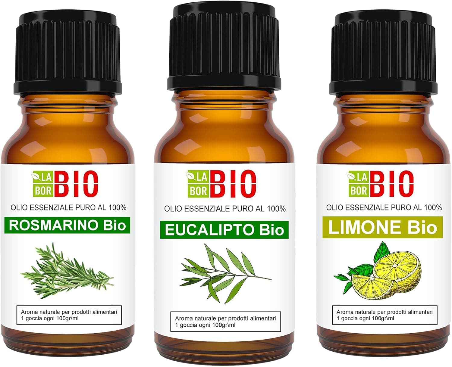 Set Romero - Eucalipto - Limão bio óleo essencial 100 % puro - uso alimentar terapêutico cosmético aromaterapia - Laborbio