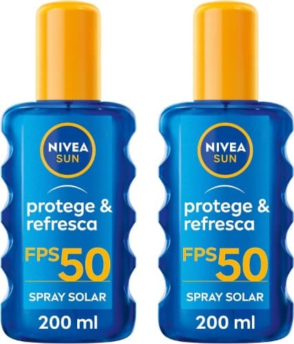 NIVEA SUN Protege & refrescante spray solar FP50, 200 ml x 2