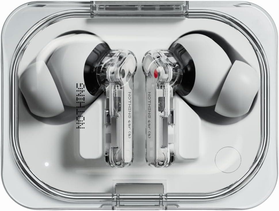 Nothing Ear (a) Auriculares sem fios Bluetooth com integração de ChatGPT, cancelamento de ruído ativo, algoritmo de melhoria de graves e até 42,5 horas de reprodução - branco