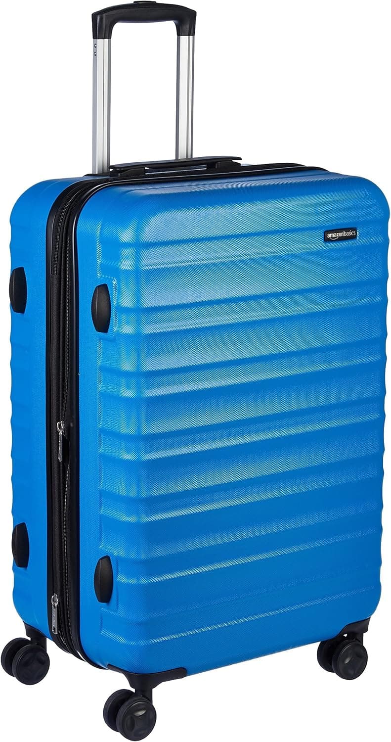 Amazon Basics - Mala de viagem rígida giratória, azul claro, 68 cm