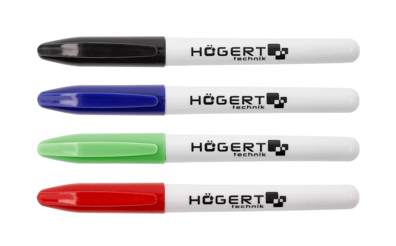 Högert Technik - Marcadores permanentes de cores variadas, resistente à água para vidro, metal, madeira e outros, 4 unidades