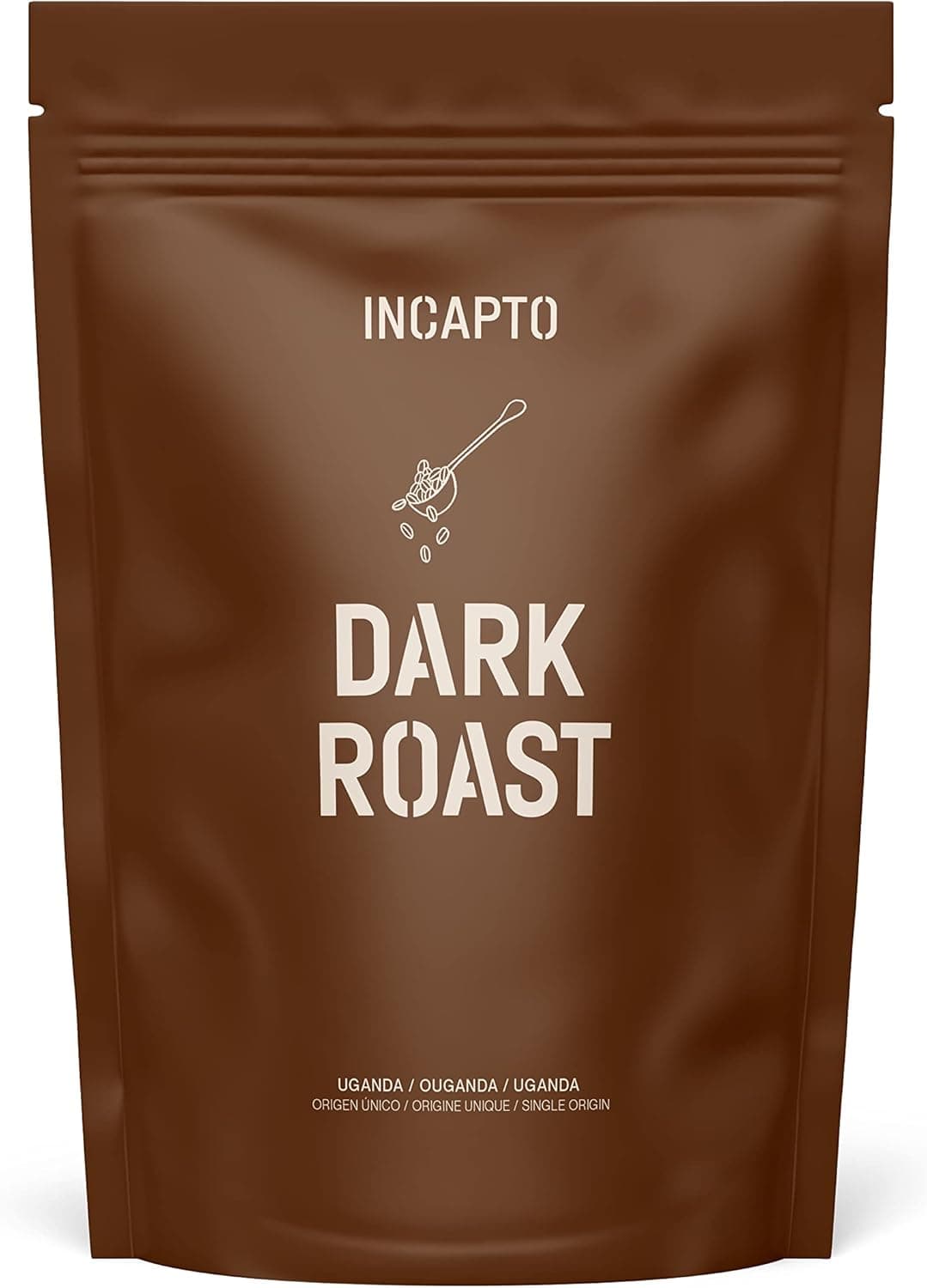 Incapto Café em grão Dark Roast Máxima cafeína | Origem Uganda 100% resistente | torção escura e natural, quinta bujanga, Victoria Lake | expresso muito forte, embalagem de 1 kg