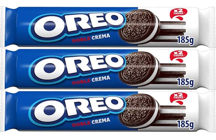 Oreo Duplo creme bolachas de cacau recheadas de duplo creme sabor baunilha, 185 g x 3