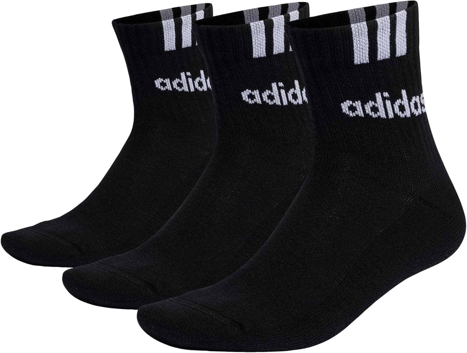 adidas Unissexo adulto 3-Stripes Linear Half-Crew Cushioned Socks 3 pares
