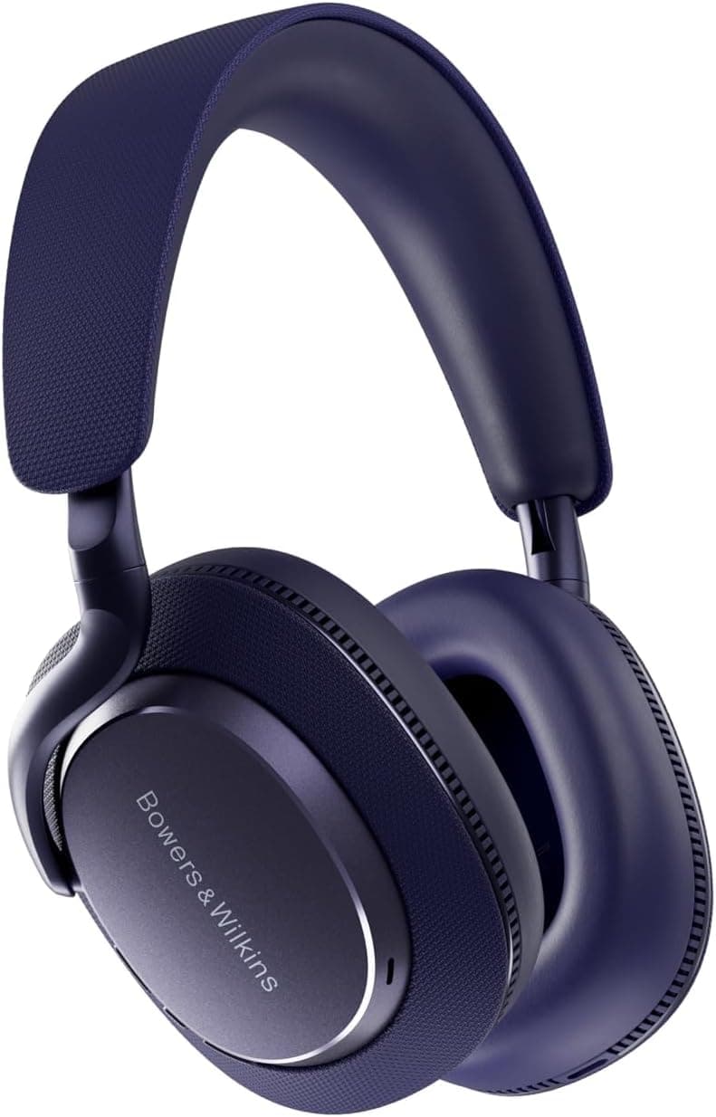 Bowers & Wilkins Px7 S3 Auriculares Over-Ear Bluetooth, cancelamento de ruído, som Hi-Res, aptX Lossless, reprodução 30h, 8 microfones, carregamento rápido - azul índigo
