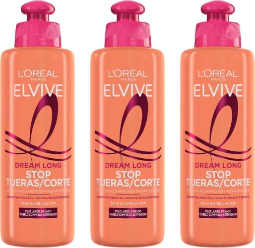 L'Oreal Paris Elvive Dream Long Creme Stop tesouras, para cabelos danificados - 200 ml x 3
