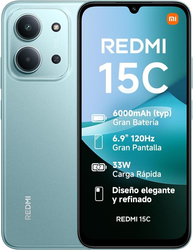 Xiaomi Redmi 15C | Smartphone dual SIM 128 GB com câmara dupla de 50 MP e ecrã 6.9'' 120 Hz