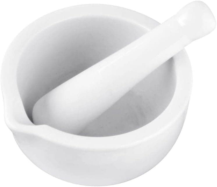 Fackelmann Argamassa de cozinha de cerâmica, para TriSJFS Alho, pimenta, salsa, especiarias, molhos e molhos, cor branca, adequada para máquina de lavar louça, 11 x 6 cm