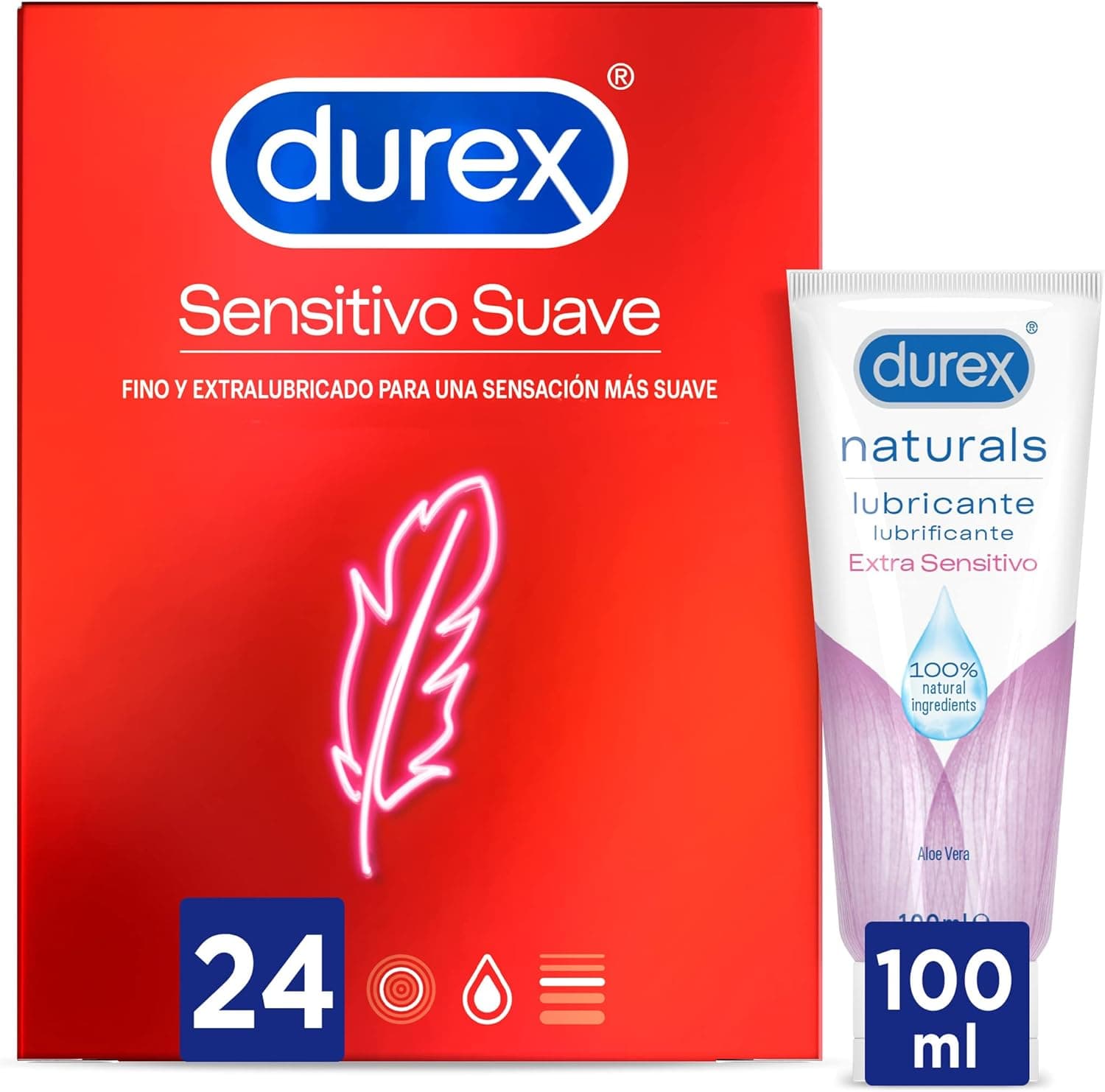Durex Soft Sensitive | Preservativos ultrafinos para maior sensação, 24 unidades