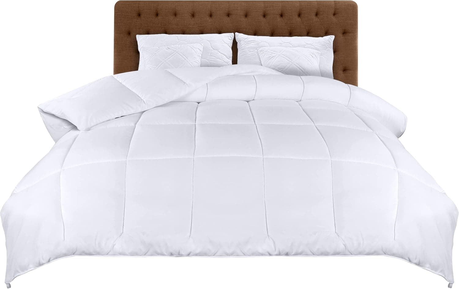 Utopia Bedding Edredão acolchoado 220 x 260 cm, edredão, cama 160/180, enchimento nórdico 200 gr/m² em 100% microfibra (branco)