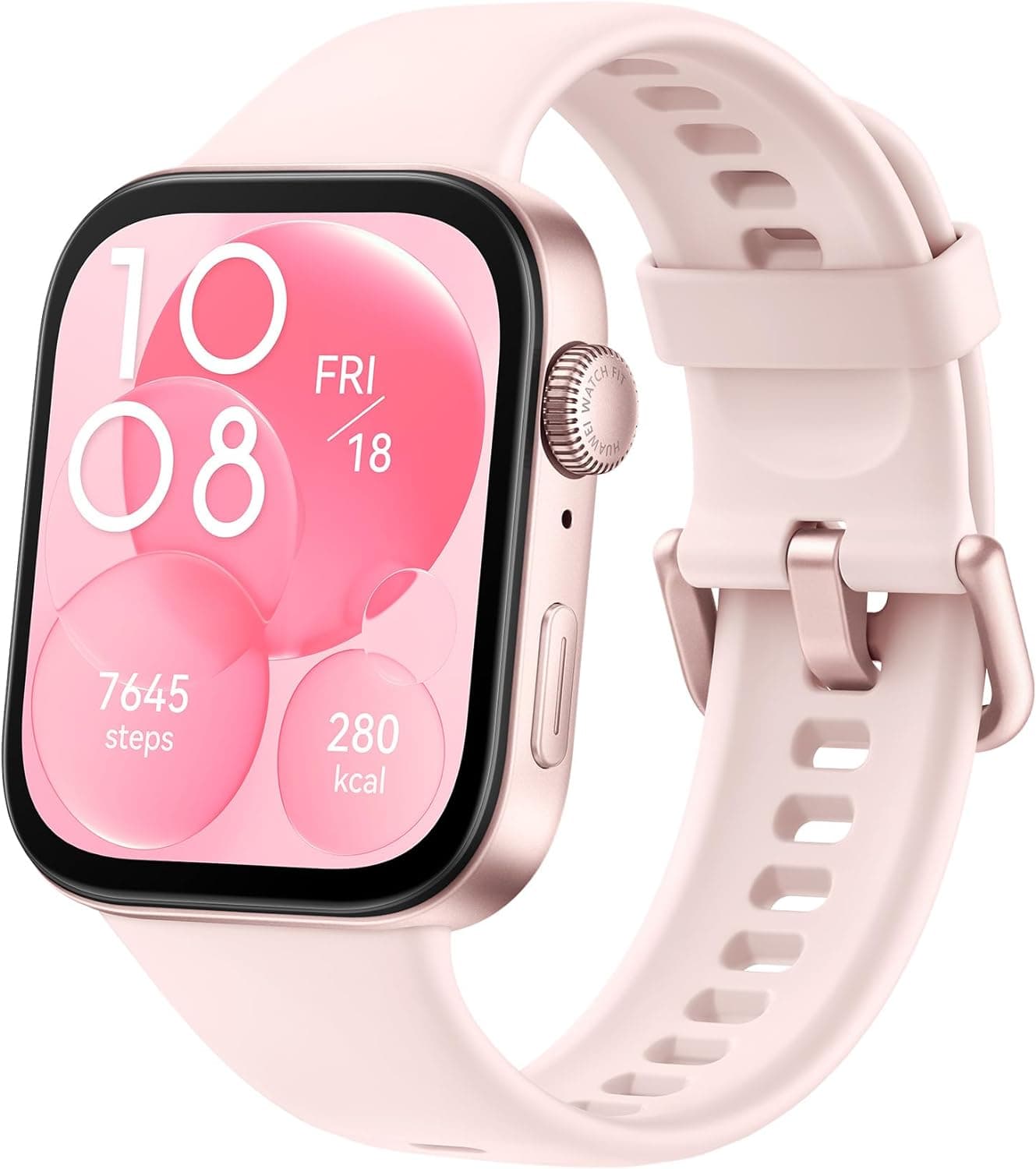Huawei Watch FIT 3, ecrã AMOLED de 1,82 polegadas, design ultrafino, chamadas por Bluetooth, bateria de até 10 dias, compatível com Android e iOS, rosa