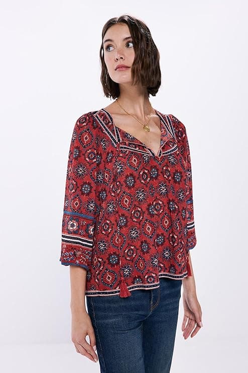 Springfield Boho Print | Blusa feminina com padrão floral e mangas volumosas