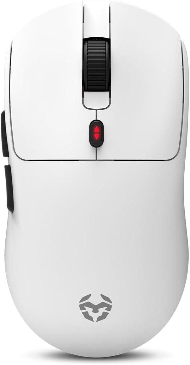 KROM KLEVER White - Rato Gaming sem fios ultraleve, 55 gramas, sensor ótico de precisão Pixart PMW 3325, 6 botões, 6 níveis dpi até 10000, recetor sem fios de 2,4 GHz incluído, USB, branco