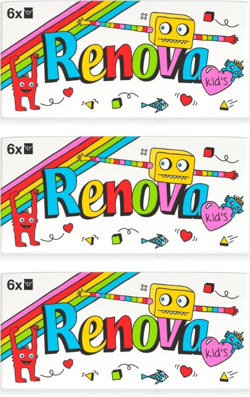 Renova Lenços de bolso para crianças compacto - 6 pacotes x 3