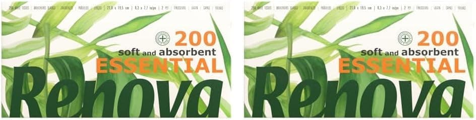Renova Plenitude | Lenços faciais em caixa, pack de 2 caixas com 200 lenços cada