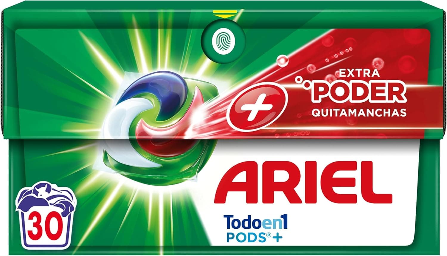 ARIEL PODS Tudo em 1 detergente máquina de lavar líquido em cápsulas, 30 lavagens, sabão limpeza profunda, mais poder extra removedor de manchas
