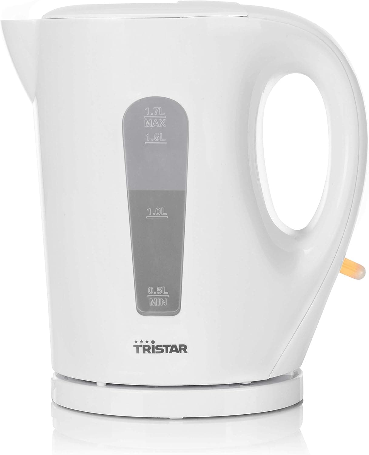Tristar WK-3380 Chaleira de água elétrica, capacidade 1,7 litros, livre de BPA, filtro anticalcário, proteção contra ebulição a seco, desligamento automático, base antiderrapante, plástico, 2200 W