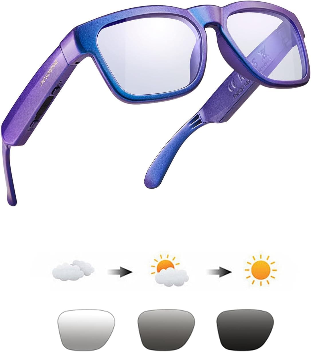 OhO Sunshine | Óculos de sol áudio com tecnologia Bluetooth e lentes camaleão resistentes à água