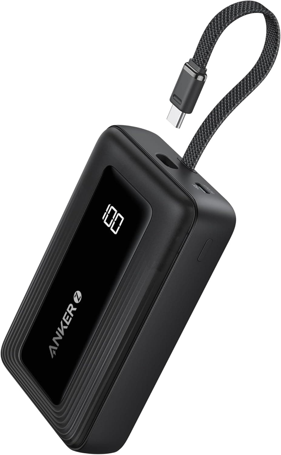 Anker Zolo Power Bank, carregador portátil de alta velocidade de 20000 mAh 30 W com cabo USB-C integrado, 1 USB-A, bateria para iPhone 16/16 Pro/16 Pro Max/16 Plus, MacBook, Galaxy e muito mais