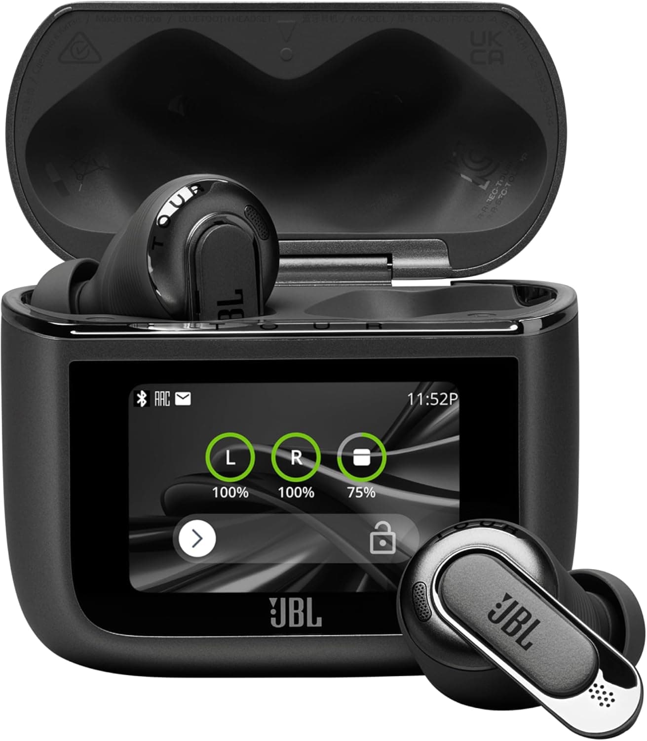 JBL Tour Pro 3, Earbuds sem fios True Wireless, estojo de carregamento inteligente, 40 h de autonomia, Bluetooth, cancelamento de ruído adaptativo, JBL Spatial 360 Sound e rastreamento de cabeça,