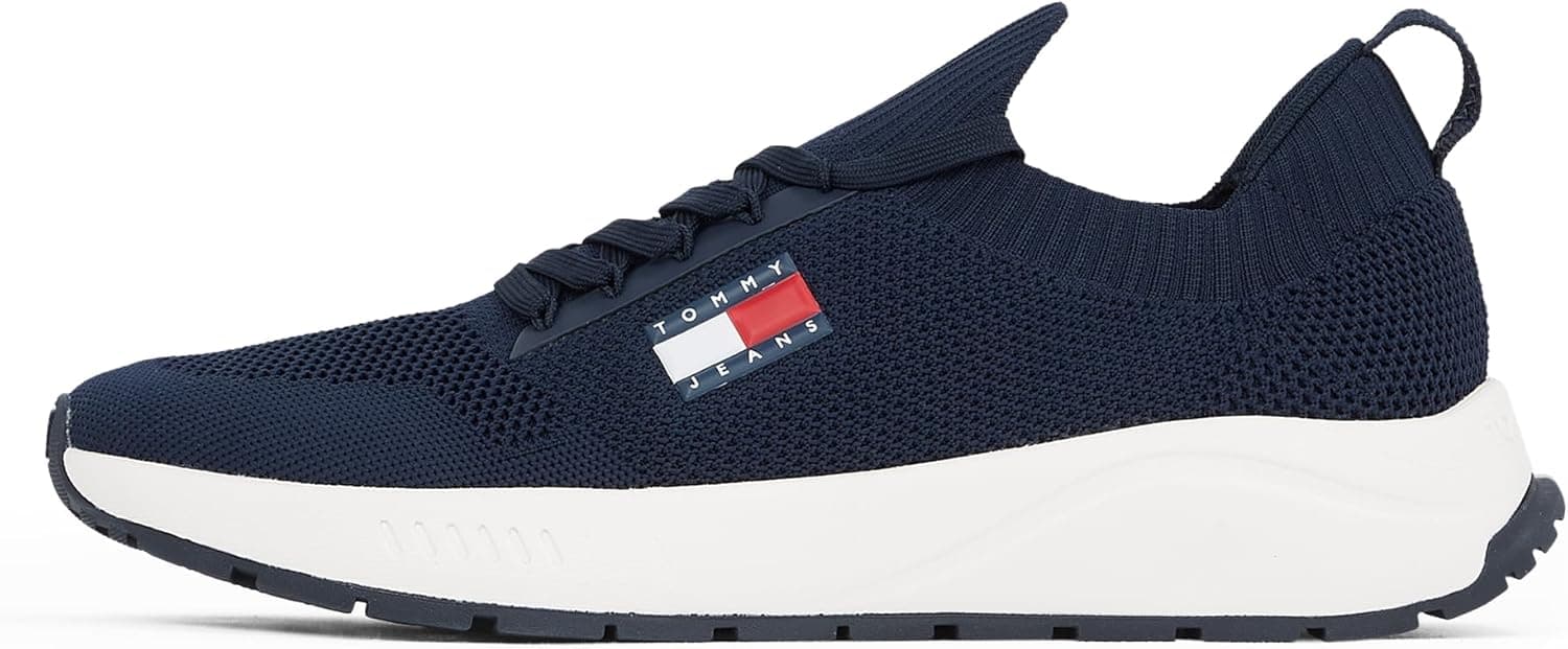 Tommy Jeans TJM Runner Knitted | Sapatilhas casuais para homem com parte superior em malha reciclada e estilo urbano dos anos 90
