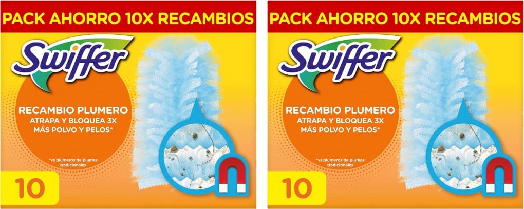Swiffer Plumero de proteção contra poeira, 10 peças, prendem e bloqueiam a poeira e os alérgenos, 2 embalagens