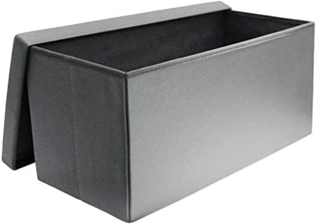 THE HOME DECO FACTORY CMHD3405 Caixa-PUF Dobrável cinzento, poliuretano, 76 x 37,5 x 37,5 cm