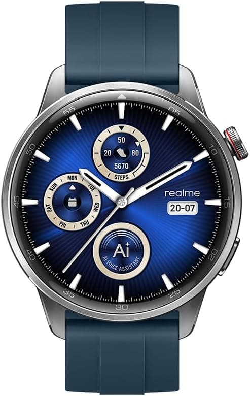 realme Watch S2, ecrã AMOLED de 3,63 polegadas, resistente à água e ao pó IP68, conexão com dispositivos de áudio Bluetooth, mais de 150 esferas em nuvem, prateado, correia de silicone