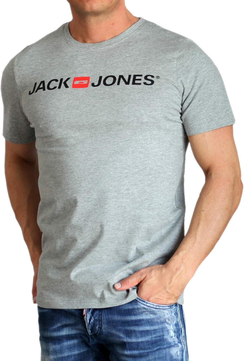 Jack & Jones Jjecorp Logo Tee SS Crew Neck | T-shirt slim fit de manga curta, 100 % algodão
