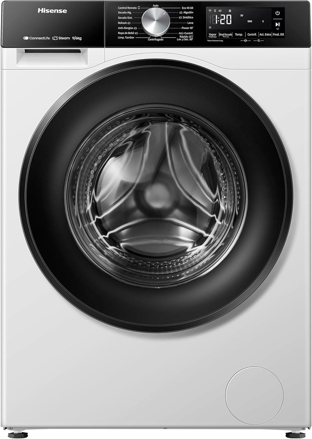 Hisense WD3S9043BW3-Lavadora máquina de secar, 9/6 kg, classe A-30 %/D, 1400 RPM, largura 60 cm, 15 programas, tecnologia Inverter, série 3S 