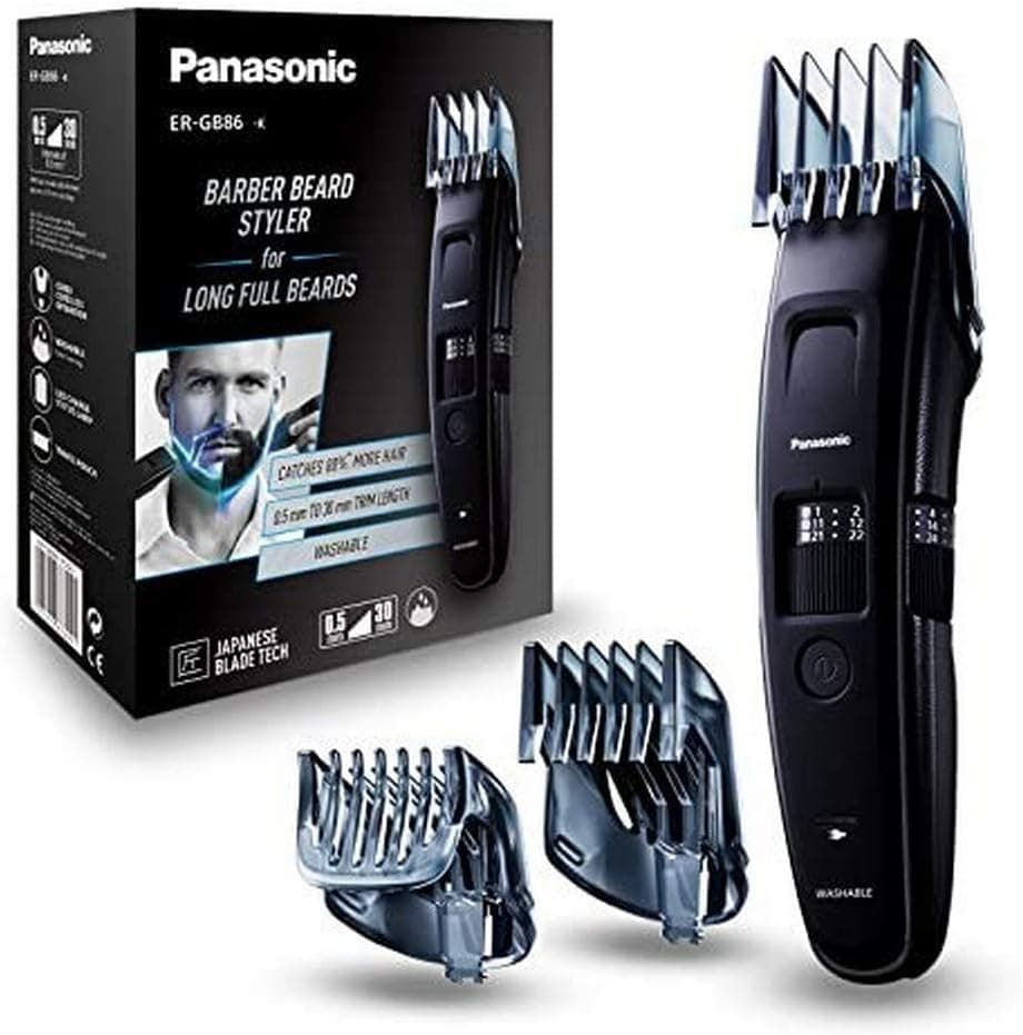 Panasonic ER-GB86-K503 | Máquina 3 em 1 para barba longa, cabelo e corpo com pente ajustável