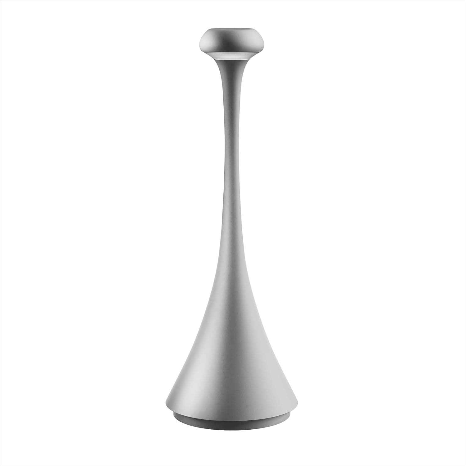 TYEE Wireless | Candeeiro de mesa LED regulável sem fios e recarregável, luz branca quente, resistente à água, cinzento claro