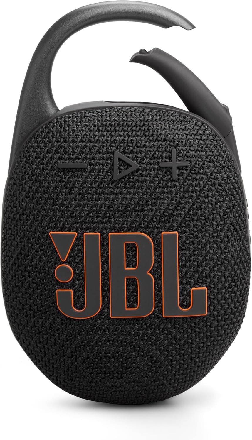 JBL Clip 5, altifalante sem fios portátil com Bluetooth, resistente à água e ao pó IP67, até 12 h de reprodução e muito mais com Playtime Boost ativado, preto