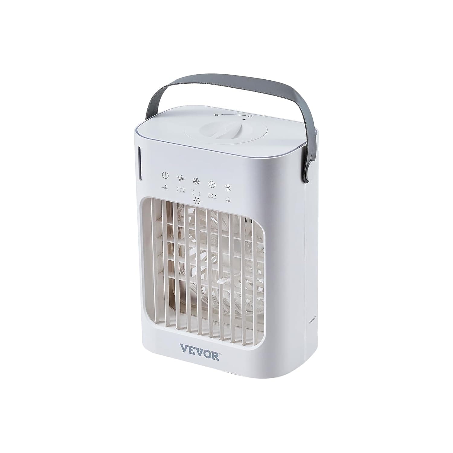 VEVOR 4-in-1 | Ar condicionado portátil com 3 velocidades, temporizador inteligente e luz LED de 7 cores, depósito de 700 ml
