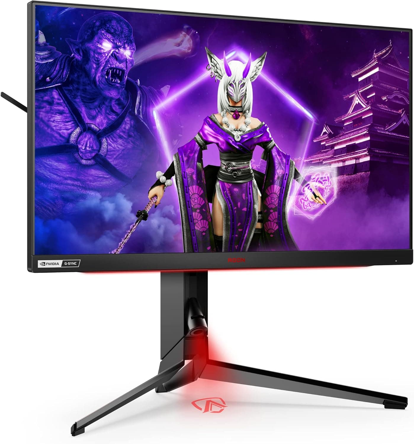 AOC Monitor Agon Gaming AG254FG, Full HD de 24 polegadas, 360 Hz, 1 ms, IPS, G-Sync Nvidia Reflex, HDR 400, ajuste de altura, (1920x1080, 400 CD/m², HDMI 2.0/DP 1.4/USB 3/USB 3/USB 3. .2), N Preto