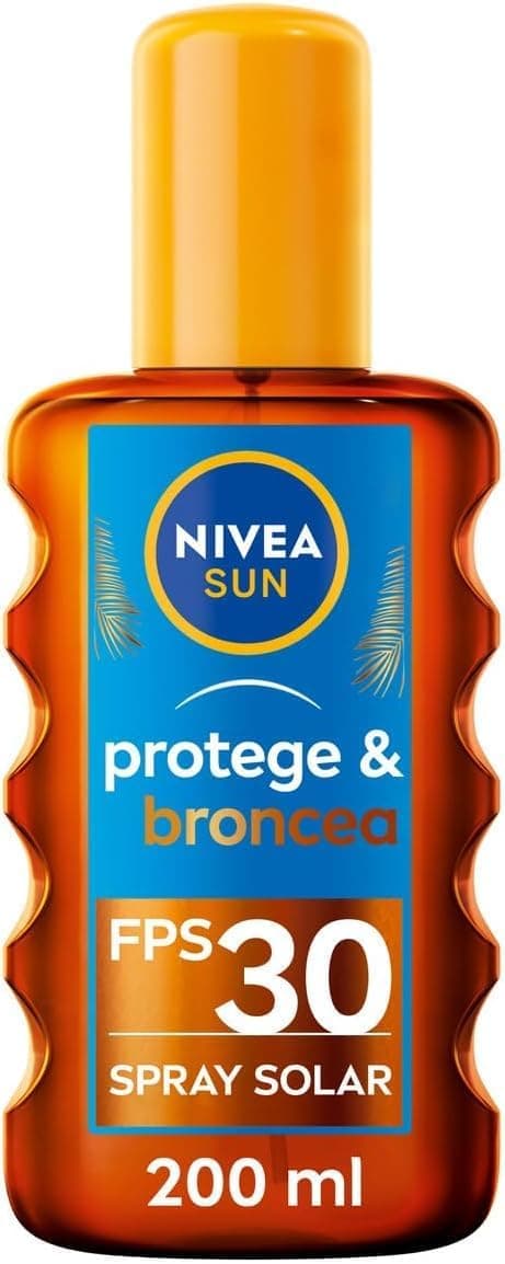 NIVEA SUN Protege & Bronze | Óleo solar ativador de bronzeado FP30 resistente à água, 200 ml