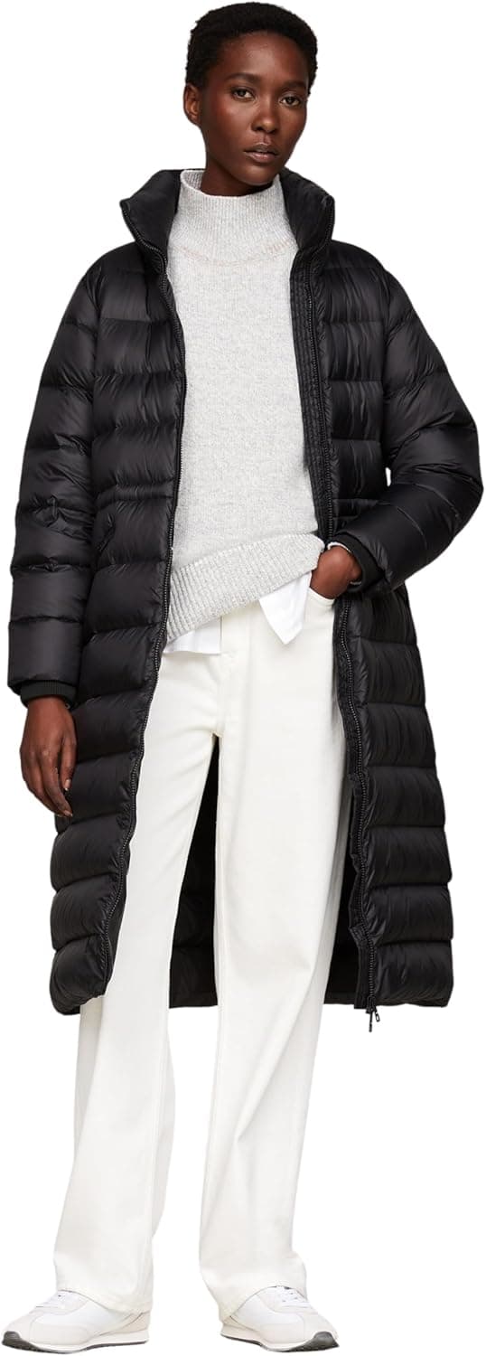 Tommy Hilfiger Casaco de penas Funnel Maxi Coat até aos joelhos para mulher