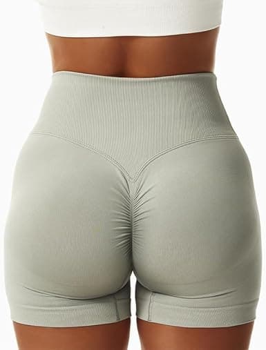 Litthing Calções de ginástica para mulher treino ginásio fitness desporto Scrunch Control Barriga leggings curtos a Tope V Cross elástico Push Up Yoga Short