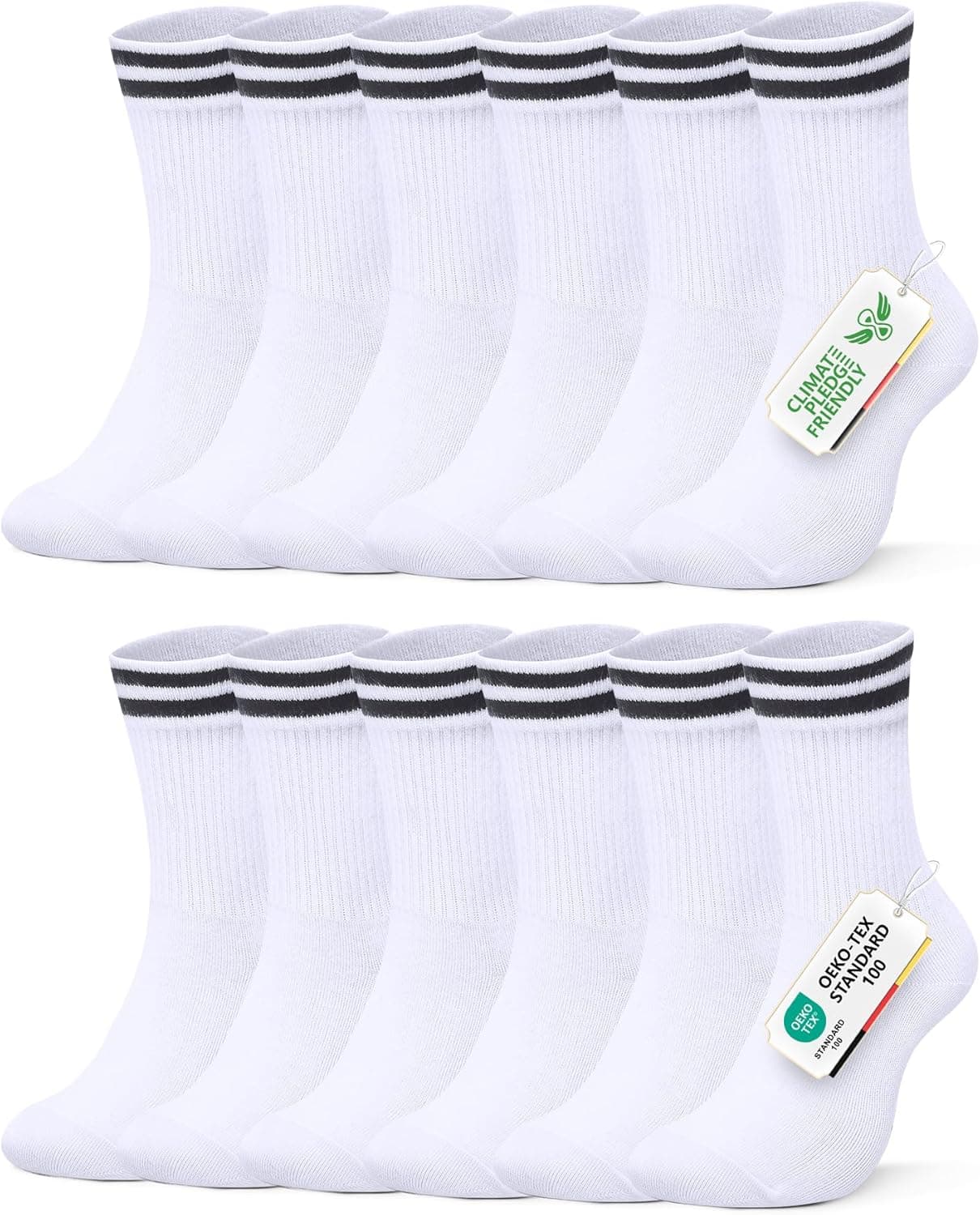 FALARY 6 pares de meias desporto homem meias de ténis meias homem algodão meias compridas mulher meias running preto branco