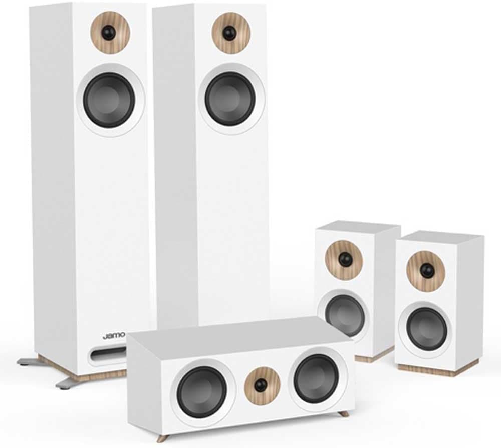 Jamo S 805 HCS Conjunto de altifalantes branco de 5,0 canais - conjunto de altifalantes (5,0 canais, cinema em casa, branco, corrente)