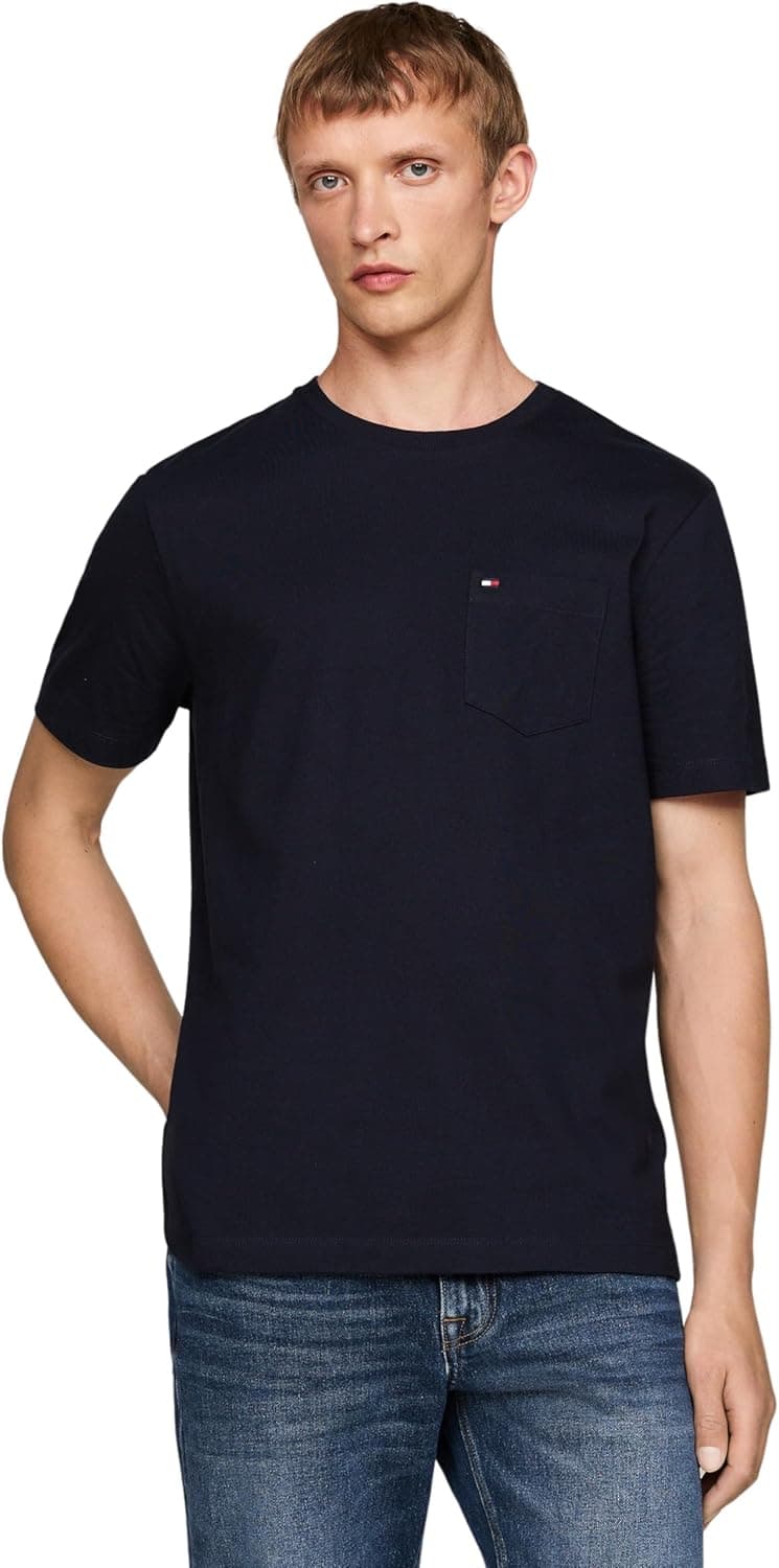 Tommy Hilfiger T-shirt para homem essencial com bolso no peito