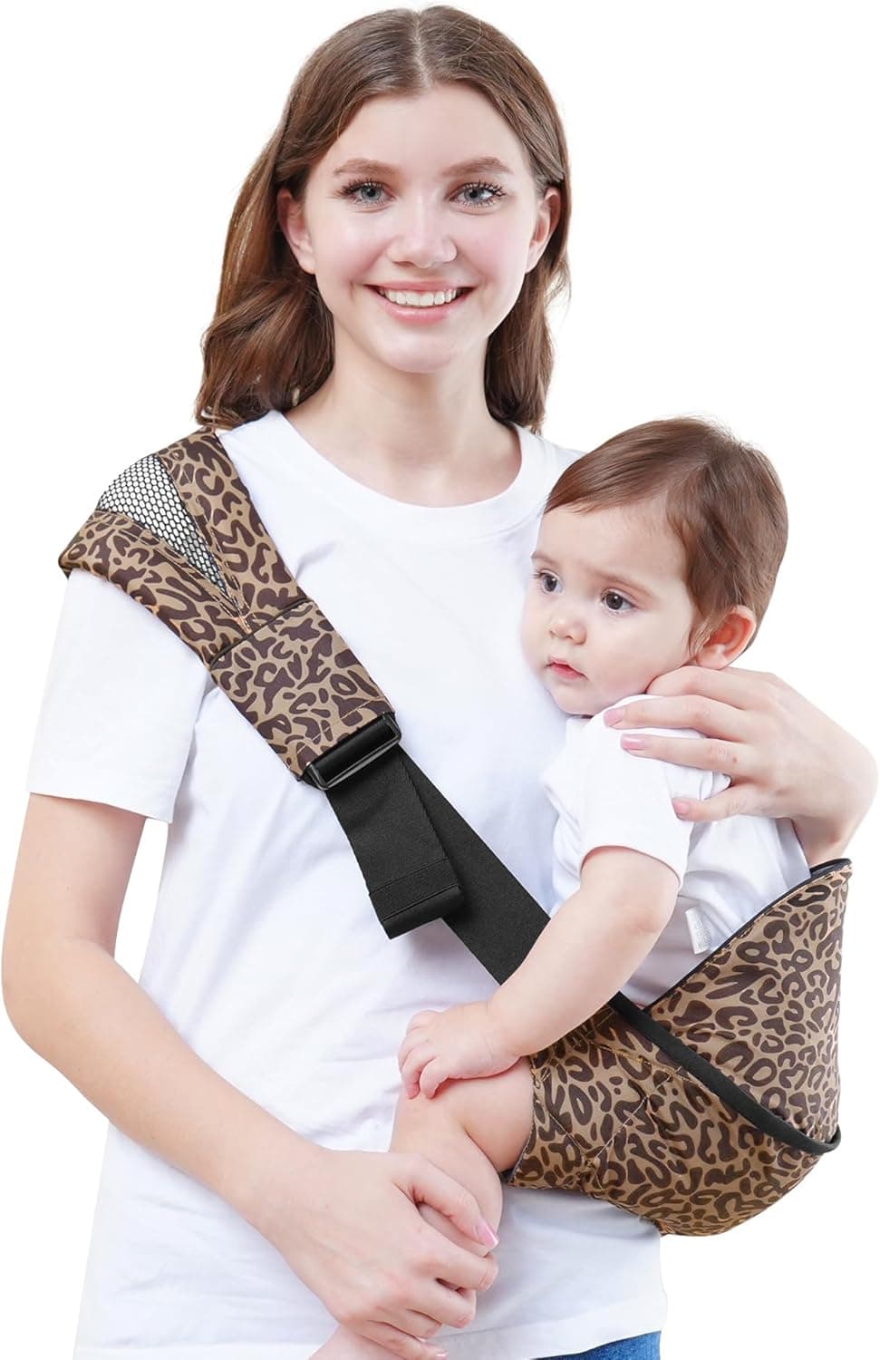 GAGAKU Trelas para crianças pequenas alça acolchoada ajustável porta-bebés ergonómico portátil com assento antiderrapante para bebés e crianças pequenas (6,4 - 20 kg) - leopardo