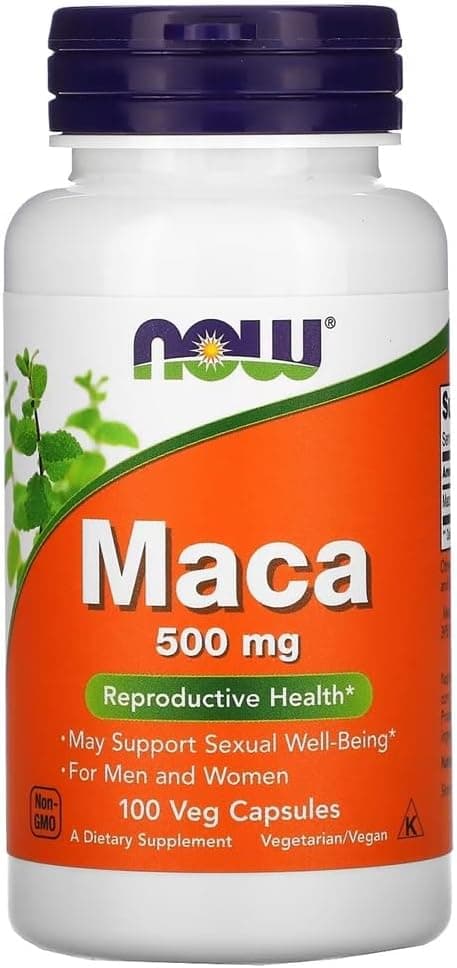 Now Foods MACA 500 mg Vitalidade e energia, suporte natural, 100 cápsulas