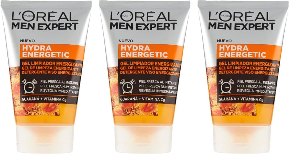 L'Oreal Paris Men Expert - Hydra Energetic gel de limpeza energizante para homens - 100 ml x 3