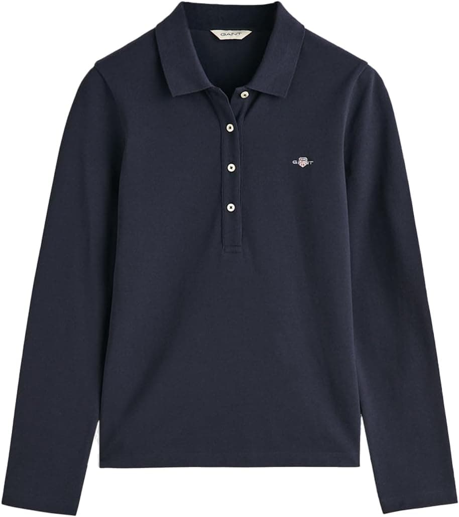 GANT Slim Shield LS Pique Polo para mulher