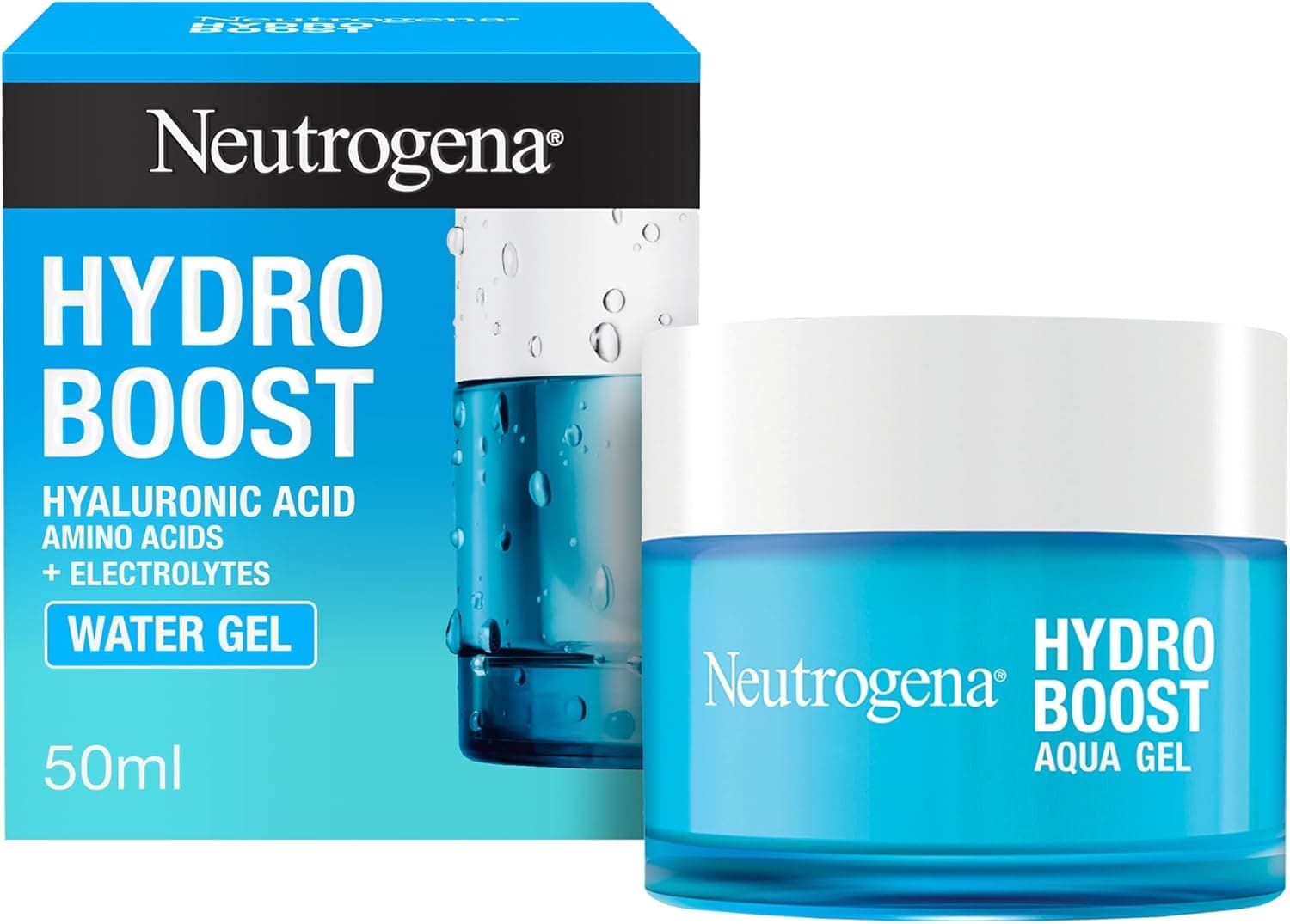 Neutrogena Hydro Boost Gel de água, peles normais e mistas, hidratação duradoura sem gordura, 50 ml
