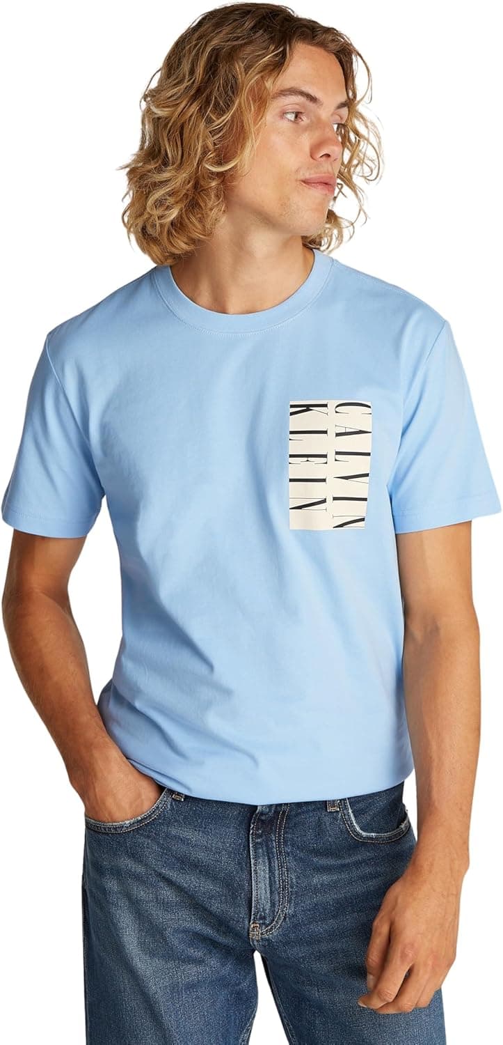 Calvin Klein S/S | T-shirt em azul para homem