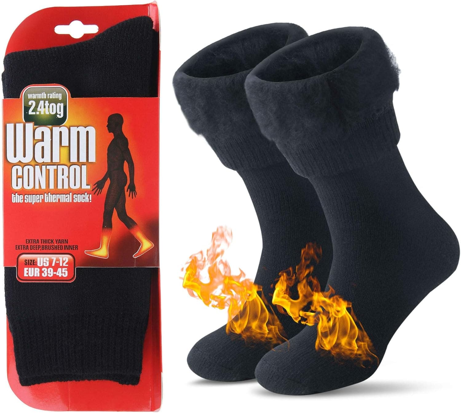 JARSEEN Meias térmicas de inverno, meias grossas em lã super suave e quente, meias confortáveis para homem e mulher