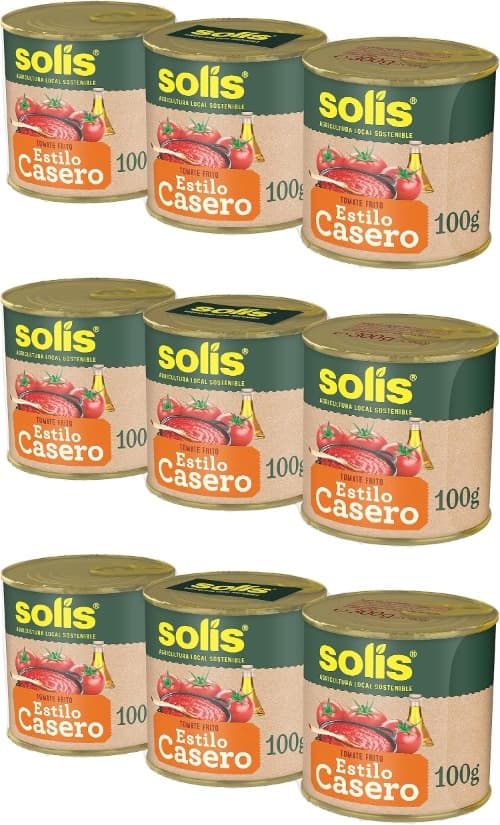 SólES tomate frito estilo caseiro Tripack lata - sem glúten, 100 g x 9